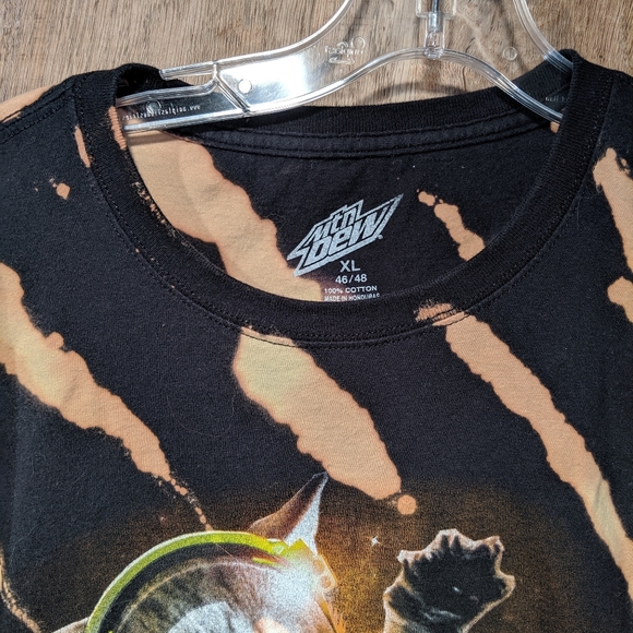 CAT MT Dew Cropped Distressed Raw T-shirt Sz XL.  Box 50 - Picture 4 of 4